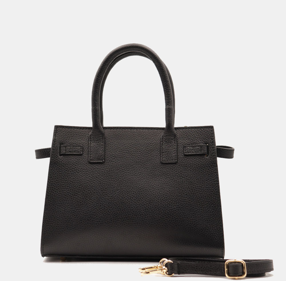 Borsa Donna a Mano VIAVERDI in Pelle Nera Made in Italy linea Artimino