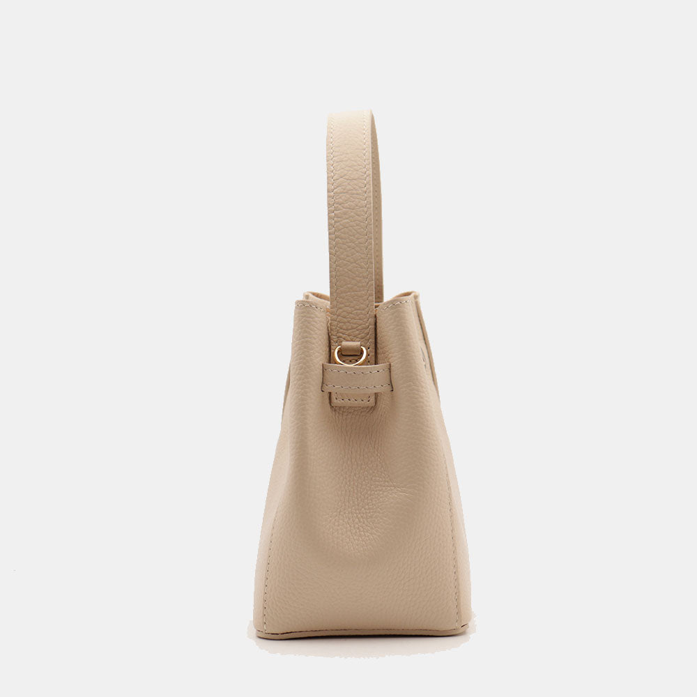 Borsa Donna a Mano Piccola VIAVERDI in Pelle Beige Made in Italy linea Artimino