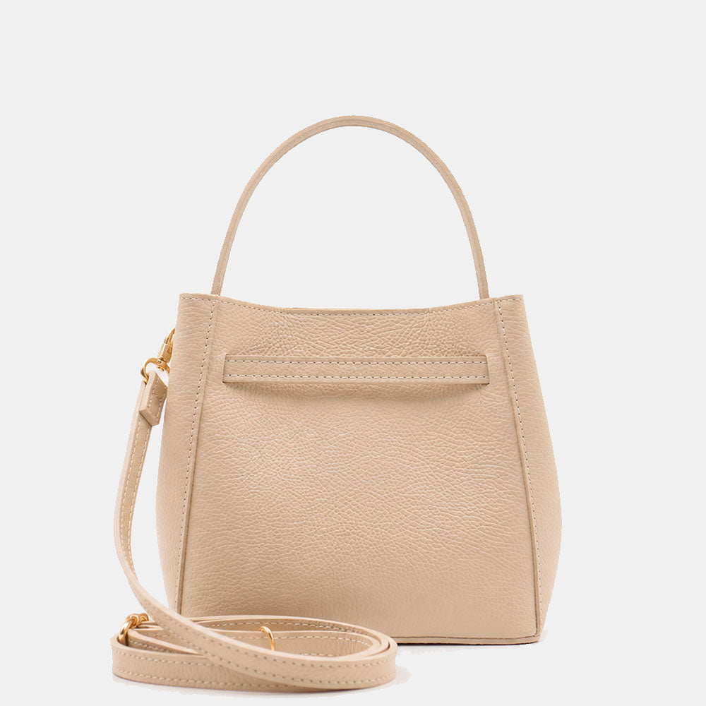 Borsa Donna a Mano Piccola VIAVERDI in Pelle Beige Made in Italy linea Artimino