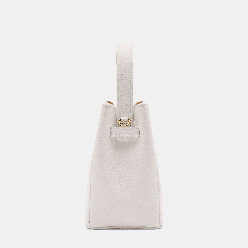 Borsa Donna a Mano Piccola VIAVERDI in Pelle Bianca Made in Italy linea Artimino