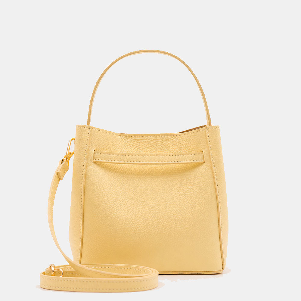 Borsa Donna a Mano Piccola VIAVERDI in Pelle Gialla Made in Italy linea Artimino