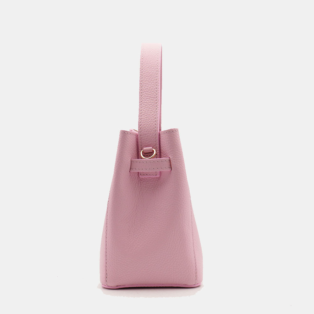 Borsa Donna a Mano Piccola VIAVERDI in Pelle Rosa Made in Italy linea Artimino