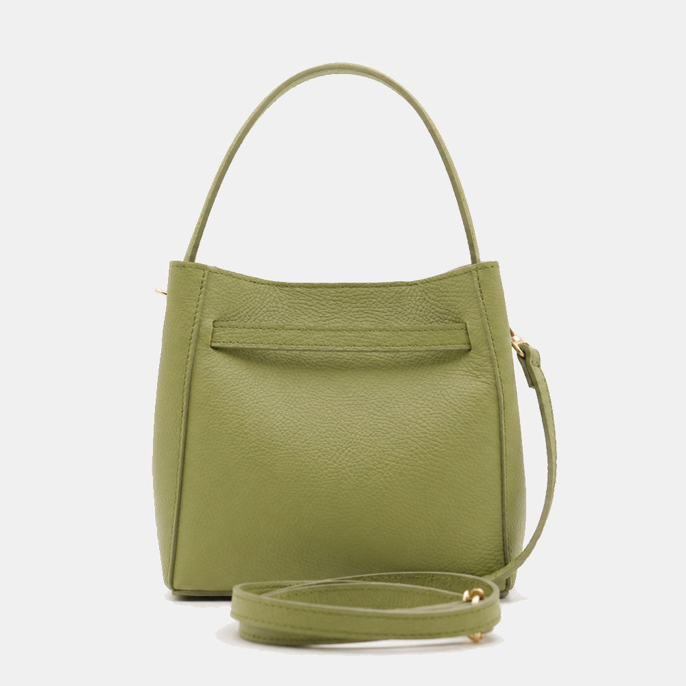 Borsa Donna a Mano Piccola VIAVERDI in Pelle Verde Made in Italy linea Artimino
