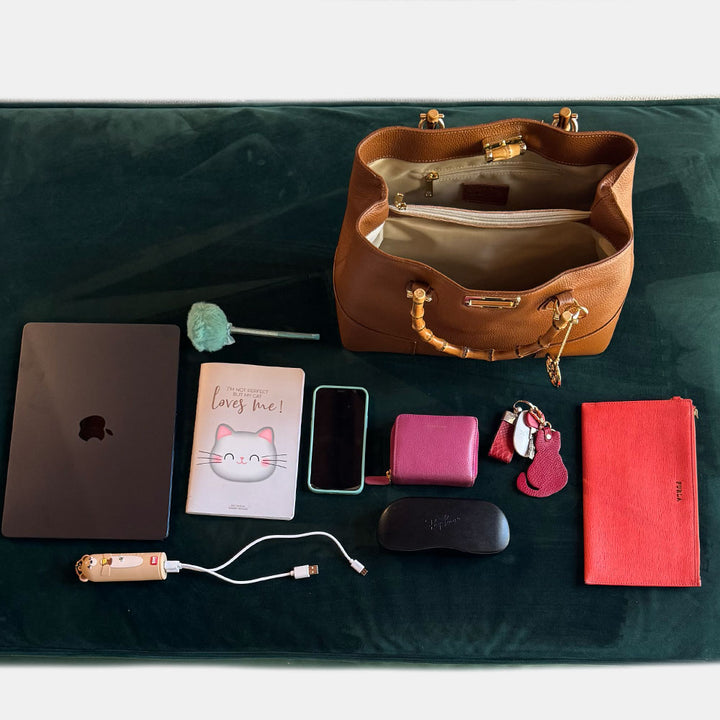 Borsa Grande VIAVERDI in Pelle color Cuoio Made in Italy linea Volterra