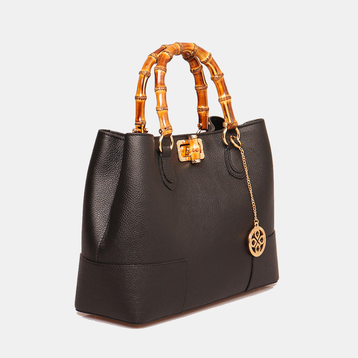 Borsa Grande VIAVERDI in Pelle Nera Made in Italy linea Volterra