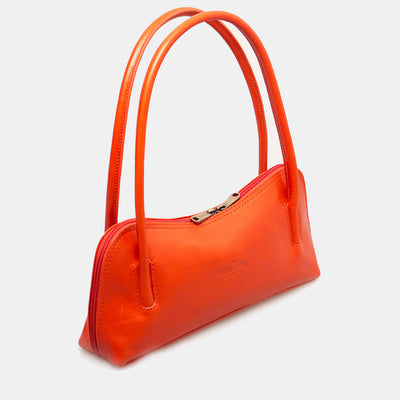 Borsa a Spalla VIAVERDI in Pelle Arancio Made in Italy linea Firenze