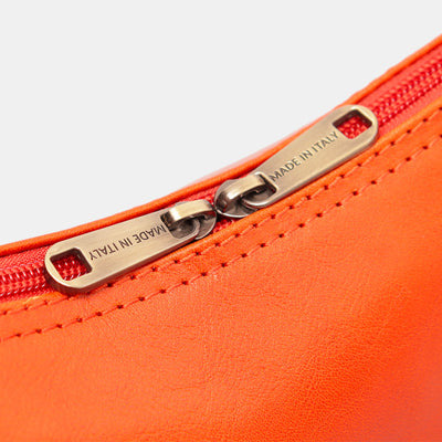 Borsa a Spalla VIAVERDI in Pelle Arancio Made in Italy linea Firenze