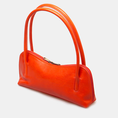 Borsa a Spalla VIAVERDI in Pelle Arancio Made in Italy linea Firenze