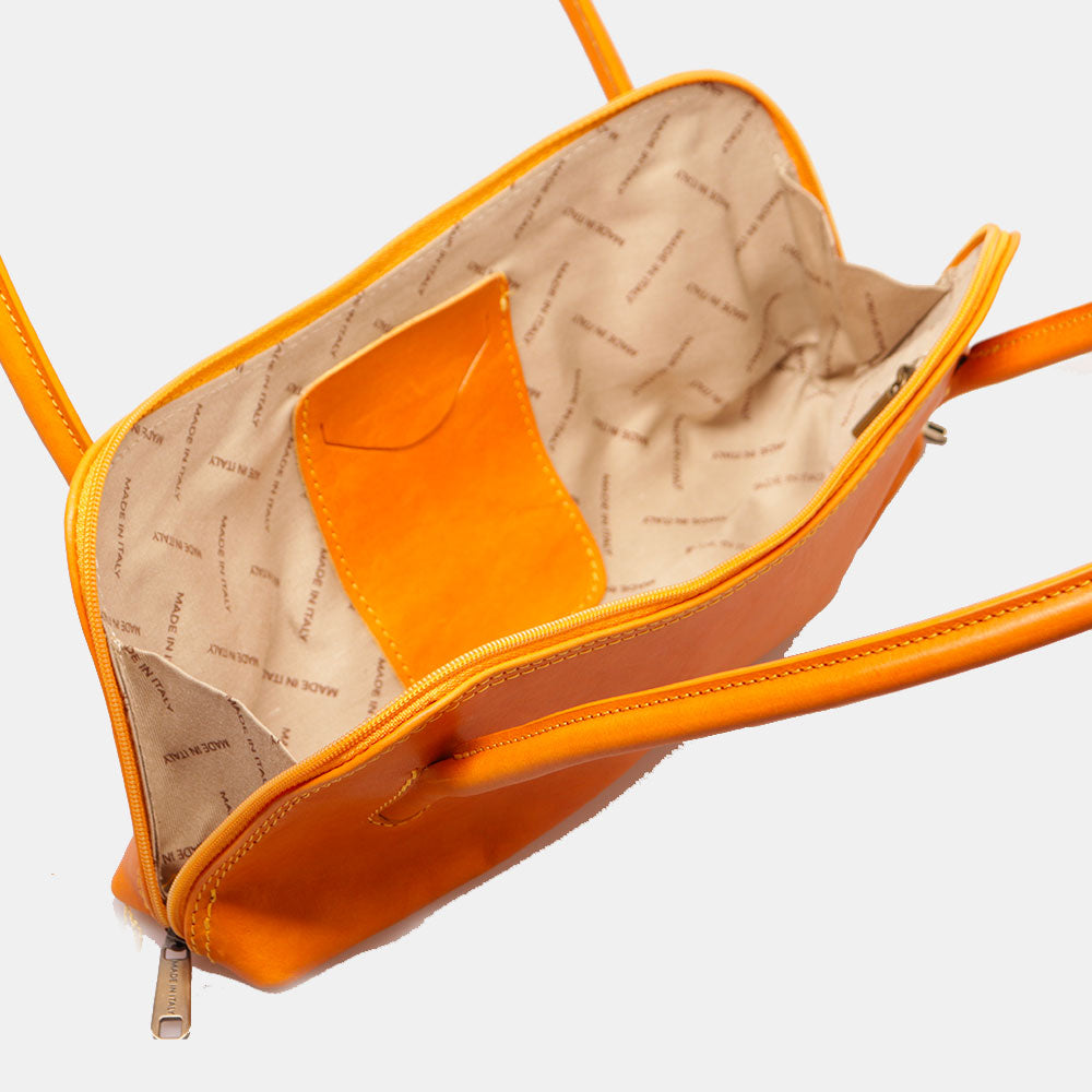 Borsa a Spalla VIAVERDI in Pelle Miele Made in Italy linea Firenze