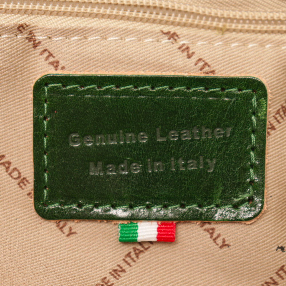 Borsa a Spalla VIAVERDI in Pelle Verde Made in Italy linea Firenze