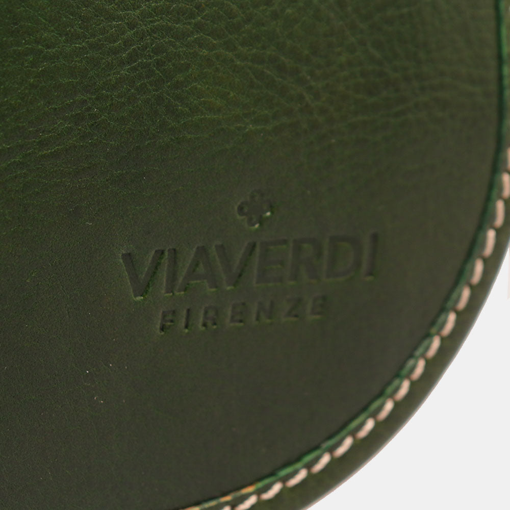 Borsa a Tracolla VIAVERDI in Pelle Verde Made in Italy linea Firenze