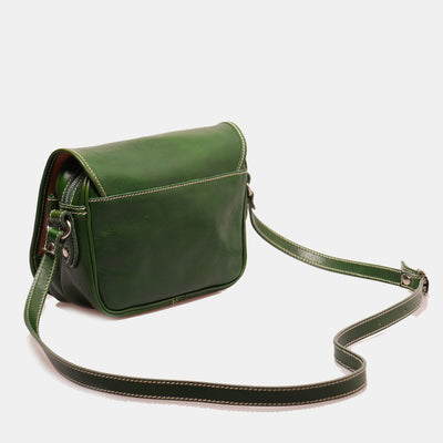 Borsa a Tracolla VIAVERDI in Pelle Verde Made in Italy linea Firenze