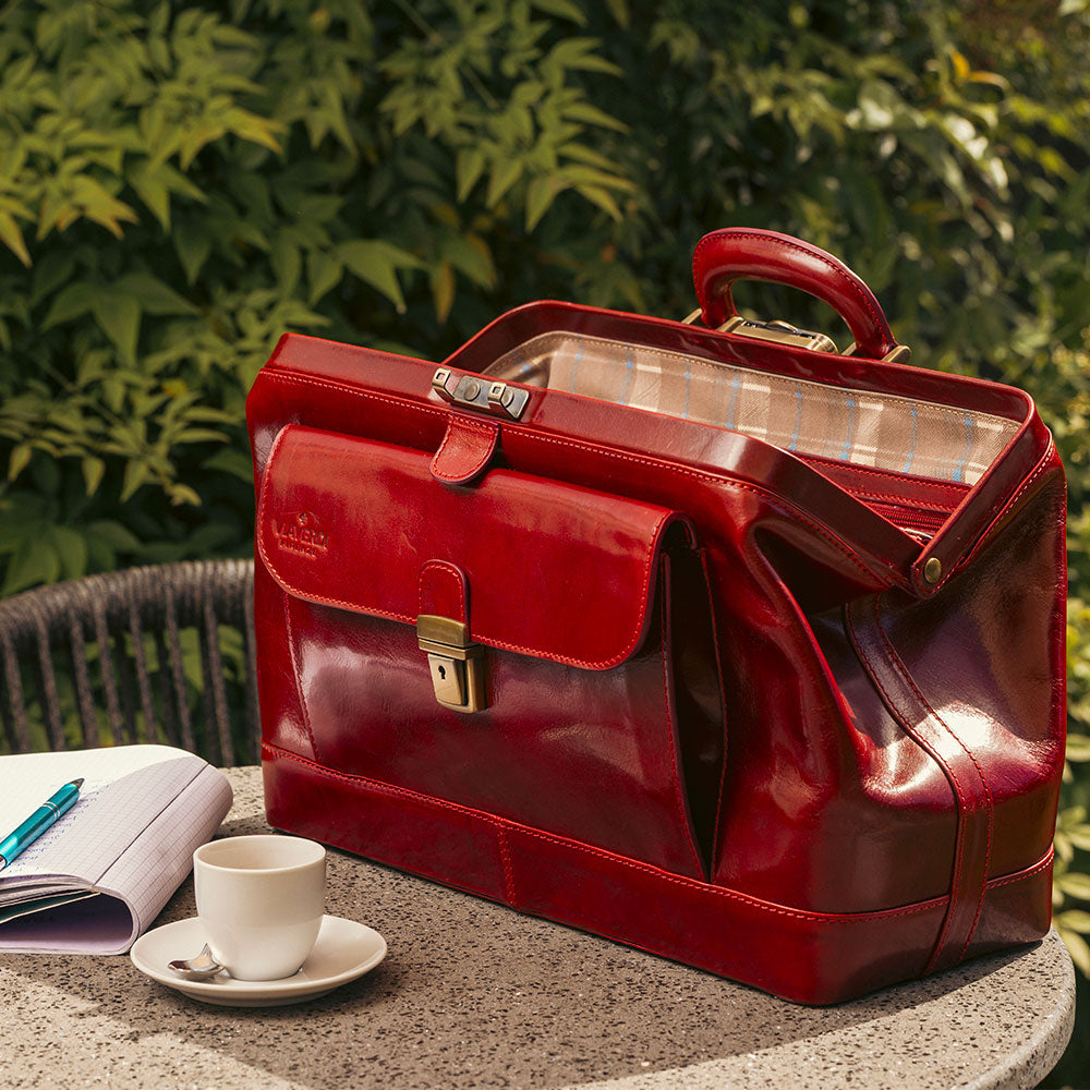 Borsa Medico Classica in Pelle Marrone VIAVERDI Made in Italy linea Firenze