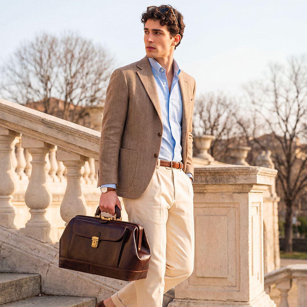 Borsa Medico Classica in Pelle Testa di Moro VIAVERDI Made in Italy linea Firenze