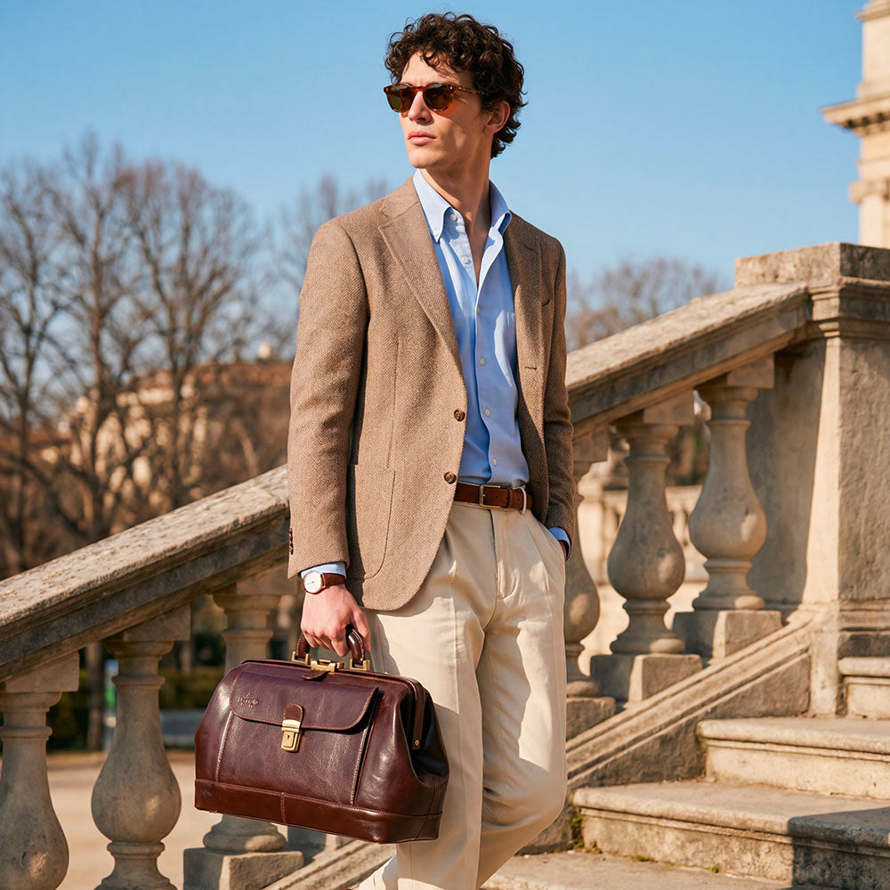 Borsa Medico Classica in Pelle Testa di Moro VIAVERDI Made in Italy linea Firenze