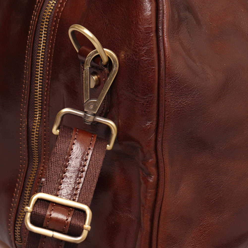 Borsone da Viaggio in Pelle Testa di Moro VIAVERDI Made in Italy Linea Firenze