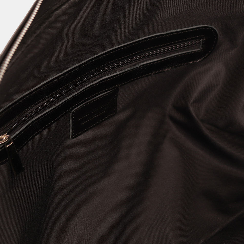 Borsone da Viaggio in Pelle Nero VIAVERDI Made in Italy Linea Firenze