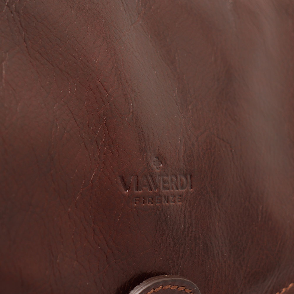 Cartella in Pelle Marrone VIAVERDI Made in Italy Linea Firenze a 3 Soffietti Pc 15.6