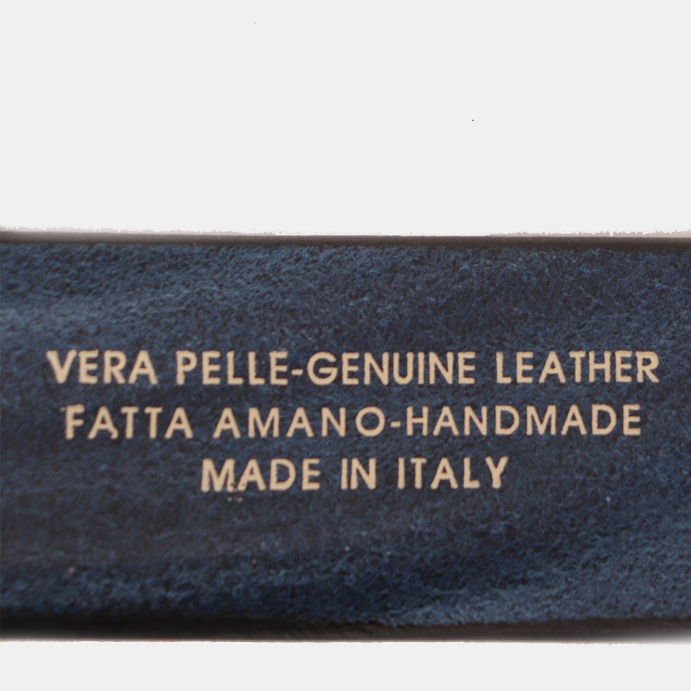 Herrengürtel aus blauem Leder VIAVERDI Made in Italy Linie Florence