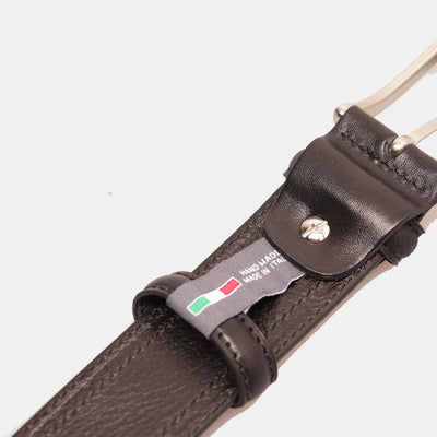 Cintura Uomo in Pelle Nera VIAVERDI Made in Italy linea Firenze