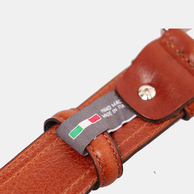 Cintura Uomo in Pelle Marrone VIAVERDI Made in Italy linea Firenze