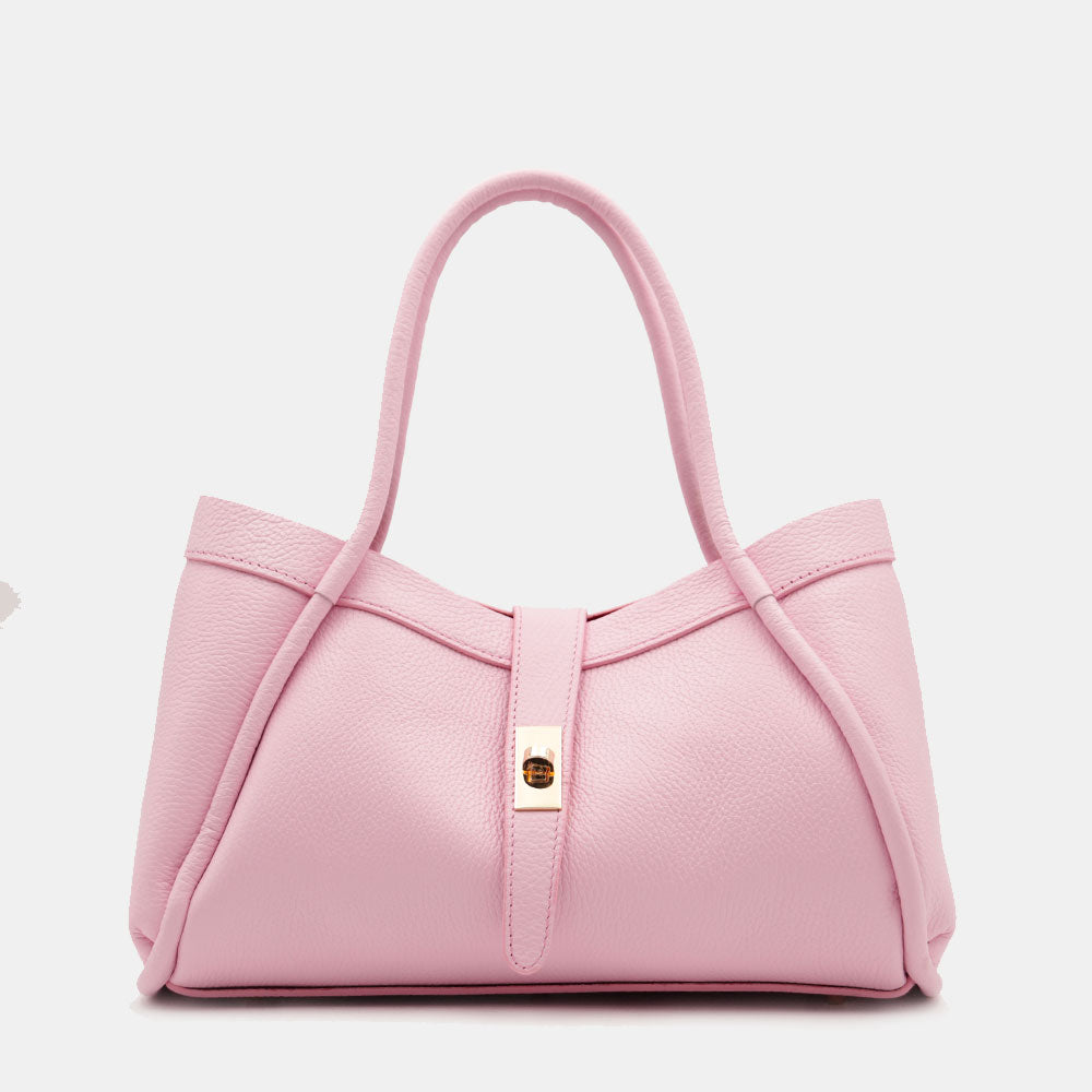 Borsa Donna a Mano VIAVERDI in Pelle Rosa Made in Italy linea Cortona