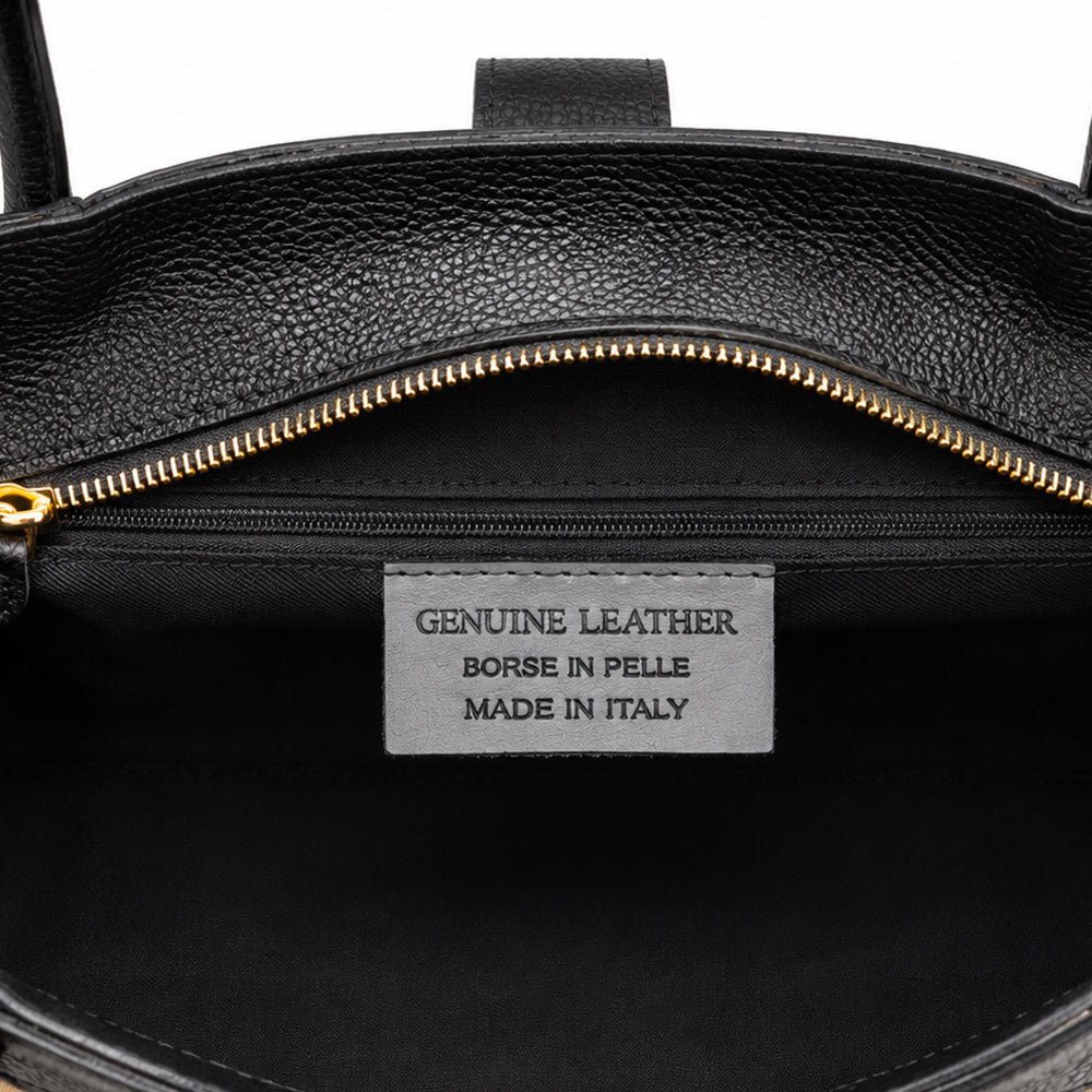 Handtasche ViaVerdi aus Kalbsleder und Leoparden-Ponyfell Made in Italy – Linie Cortona
