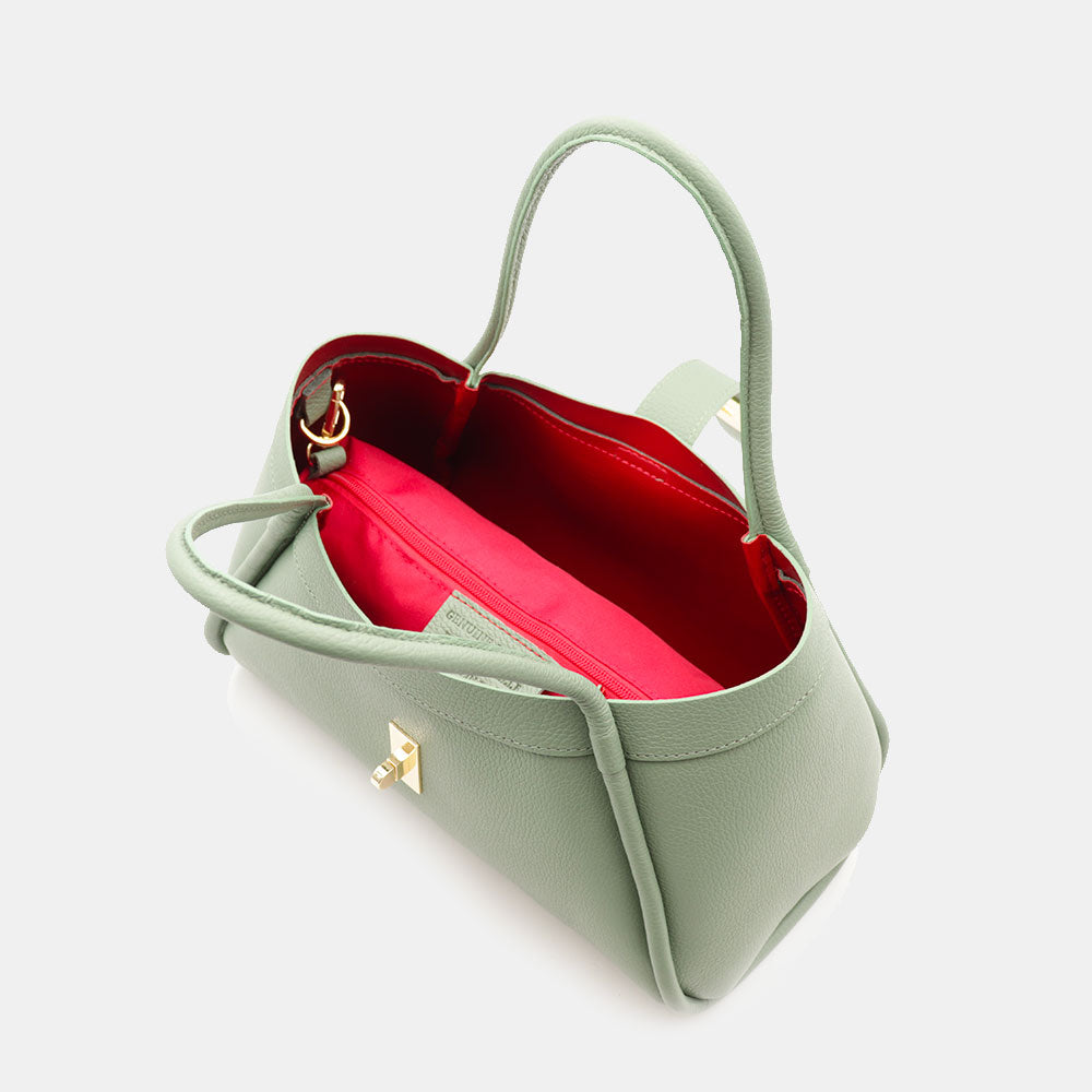 Borsa Donna a Mano VIAVERDI in Pelle Verde Menta Made in Italy linea Cortona