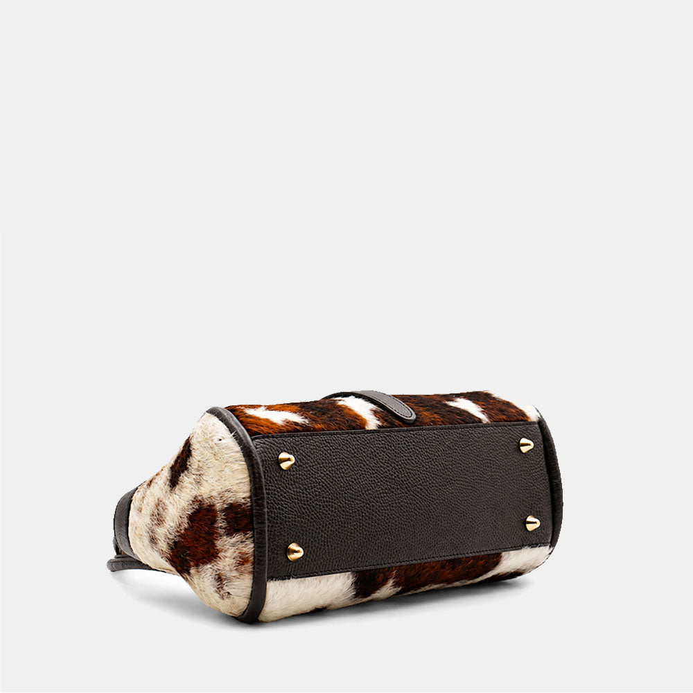 Borsa Donna a Mano VIAVERDI Pelle e Cavallino Muccato Made in Italy linea Cortona