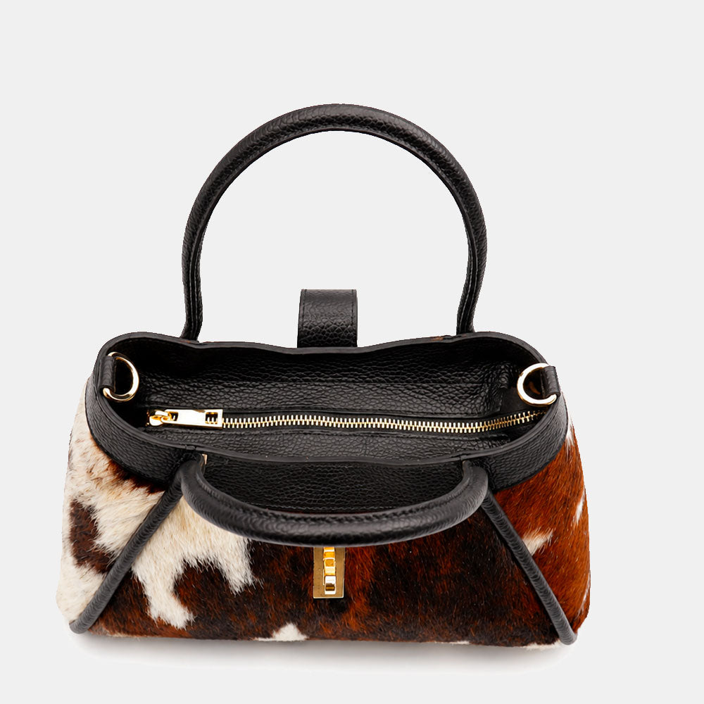 Borsa Donna a Mano VIAVERDI Pelle e Cavallino Muccato Made in Italy linea Cortona