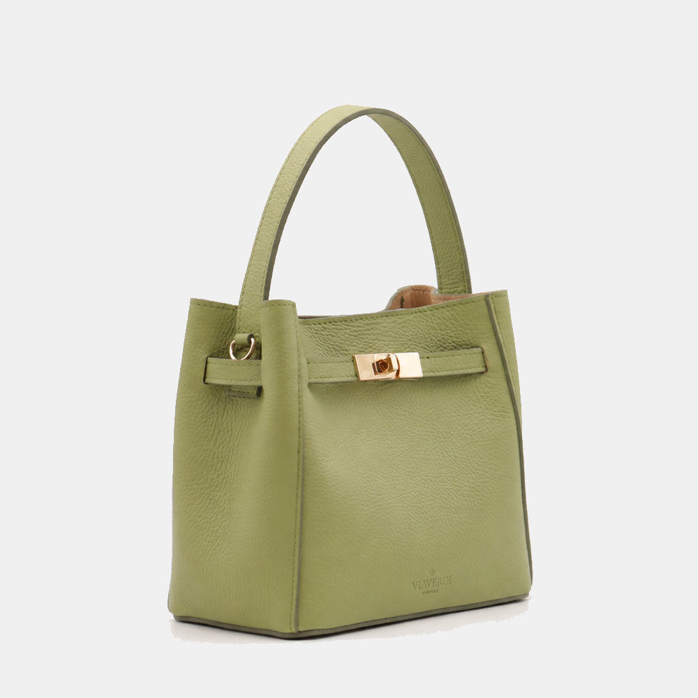 Borsa Donna a Mano Piccola VIAVERDI in Pelle Verde Made in Italy linea Artimino