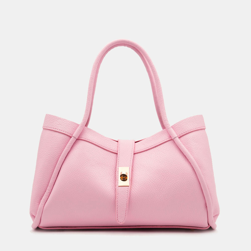 Borsa Donna a Mano VIAVERDI in Pelle Rosa Made in Italy linea Cortona