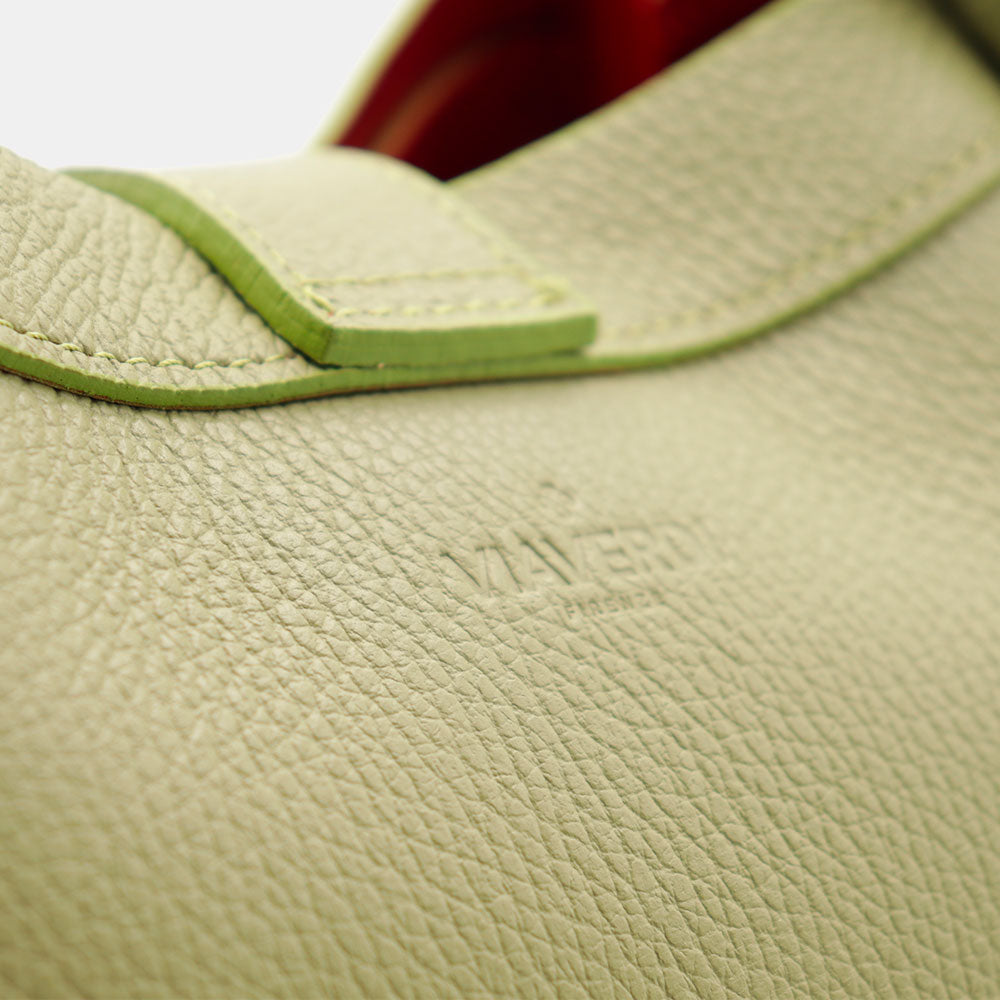 Borsa Donna a Mano VIAVERDI in Pelle Verde Made in Italy linea Cortona