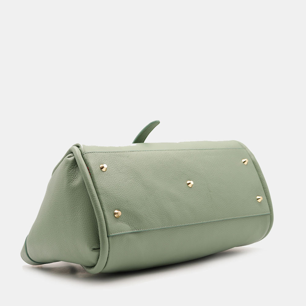 Borsa Donna a Spalla VIAVERDI in Pelle Verde Menta Made in Italy linea Cortona