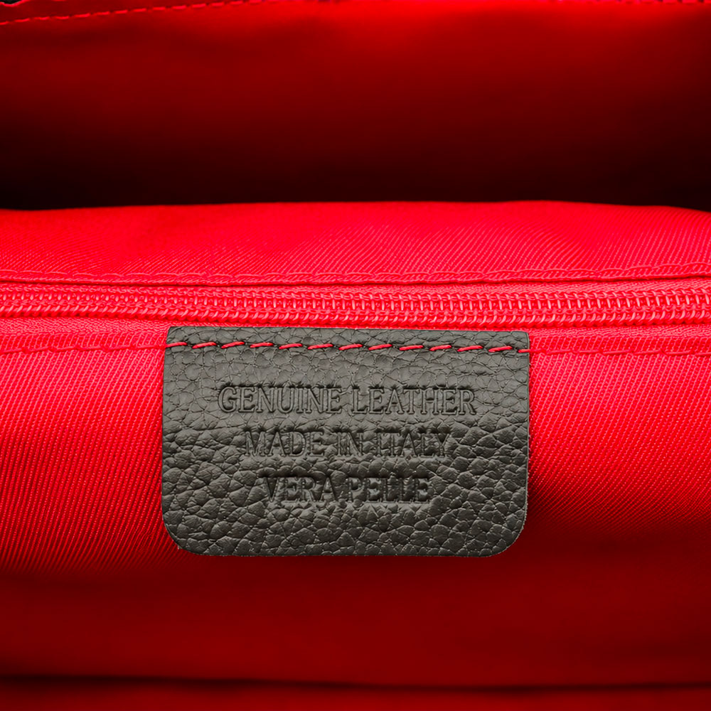 Borsa Donna a Mano VIAVERDI in Camoscio e Pelle Nera Made in Italy linea Cortona