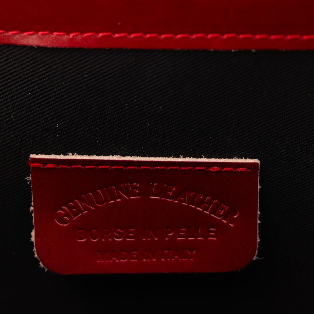 Cartella in Pelle Rossa VIAVERDI Made in Italy - 3 Soffietti Pc 15.6