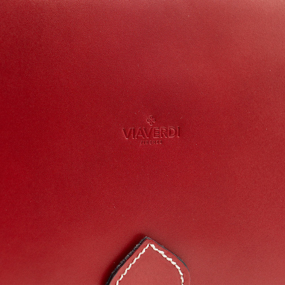 Cartella in Pelle Rossa VIAVERDI Made in Italy - 2 Soffietti porta Pc 15.6