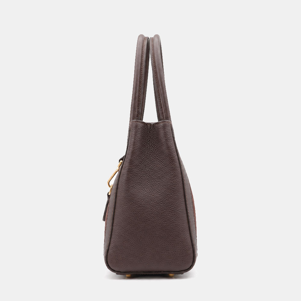 Borsa a Spalla VIAVERDI in Pelle e Camoscio Testa di Moro Made in Italy linea Certaldo