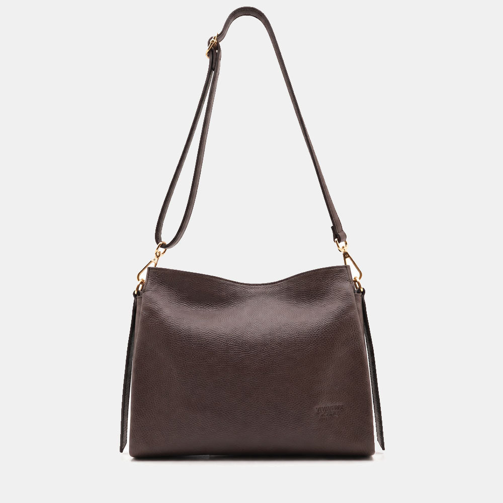 Borsa a Spalla in Pelle Testa di Moro VIAVERDI Made in Italy linea Monteriggioni