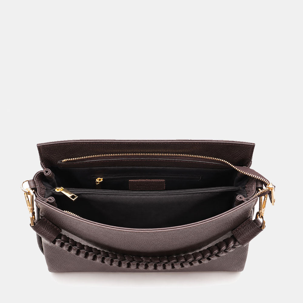 Borsa a Spalla in Pelle Testa di Moro VIAVERDI Made in Italy linea Monteriggioni