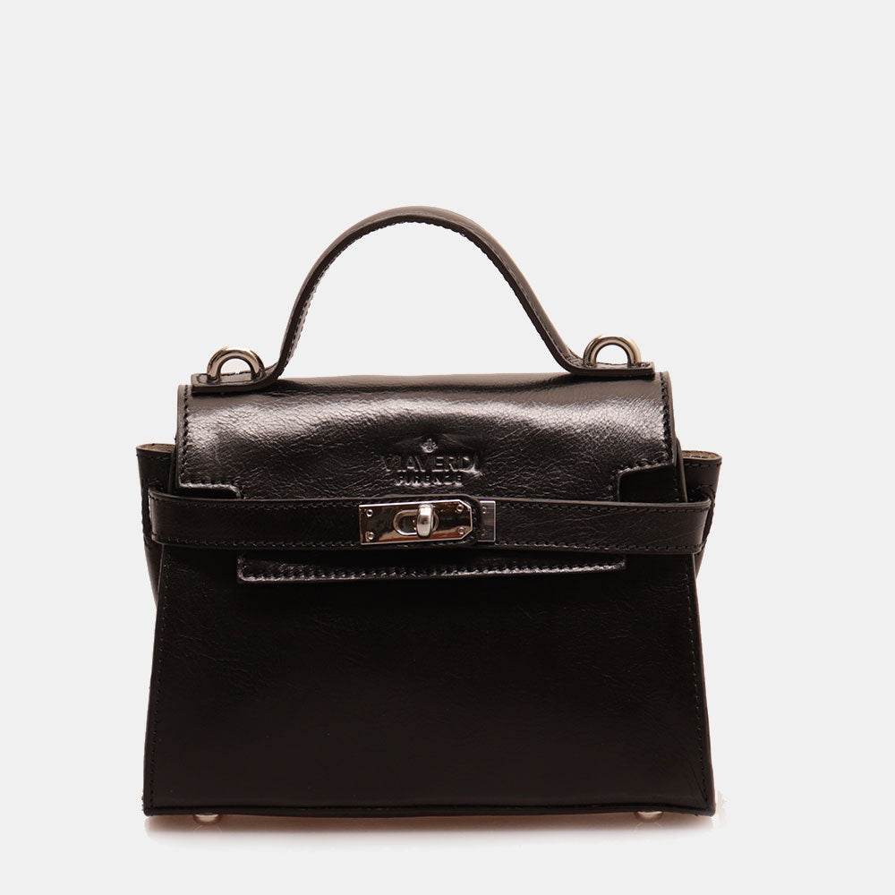 Borsa VIAVERDI in Pelle Nera Made in Italy linea Firenze