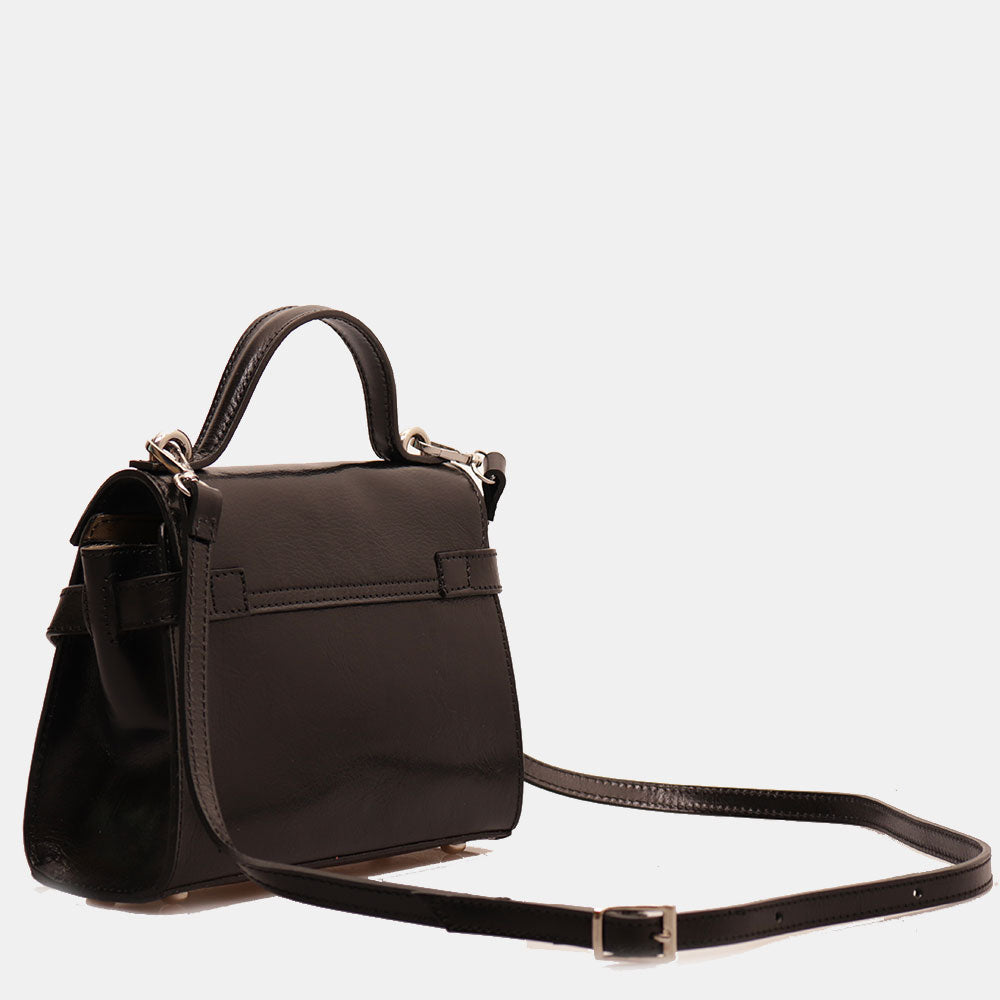 Borsa VIAVERDI in Pelle Nera Made in Italy linea Firenze