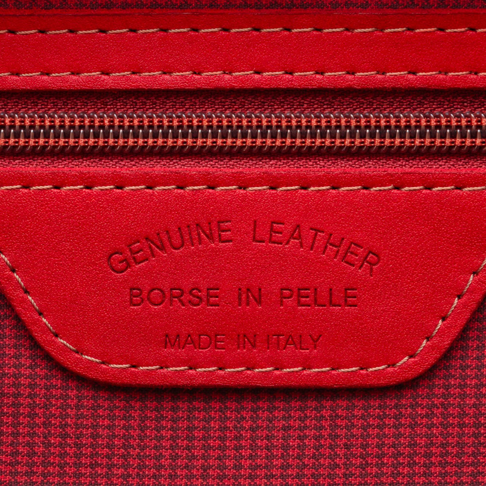 Borsa a Spalla VIAVERDI in Pelle Intrecciata Rossa Made in Italy linea Tuscany