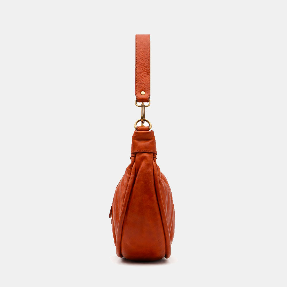 Borsa a Spalla VIAVERDI in Pelle color Cuoio Made in Italy linea Tuscany