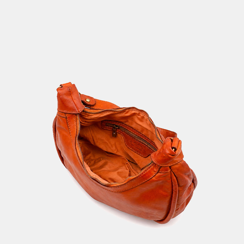 Borsa a Spalla VIAVERDI in Pelle color Cuoio Made in Italy linea Tuscany