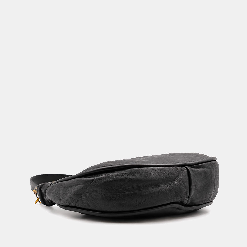 Borsa a Spalla VIAVERDI in Pelle Nera Made in Italy linea Tuscany