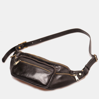 Marsupio in Pelle Nero VIAVERDI Made in Italy linea Firenze