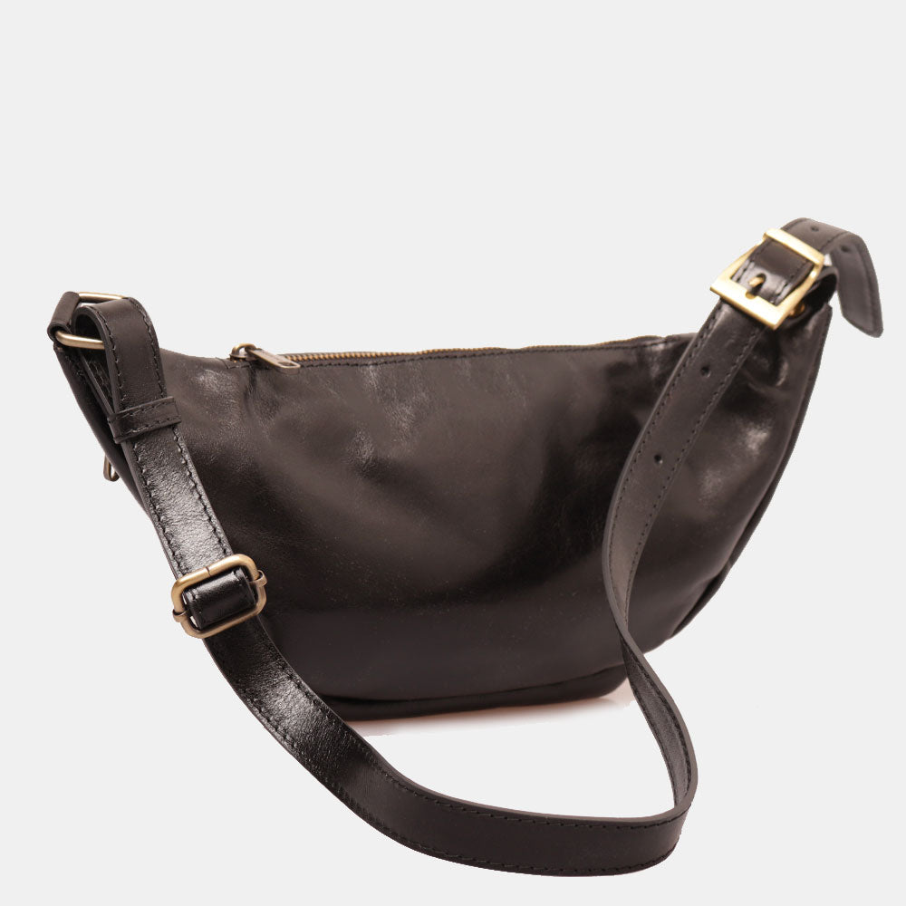 Marsupio in Pelle Nero VIAVERDI Made in Italy linea Firenze