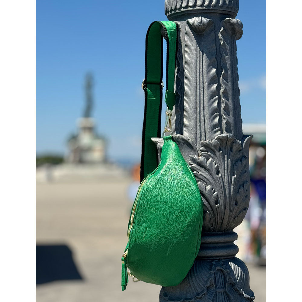 Marsupio Donna in Pelle Verde con Tracolla VIAVERDI Made in Italy