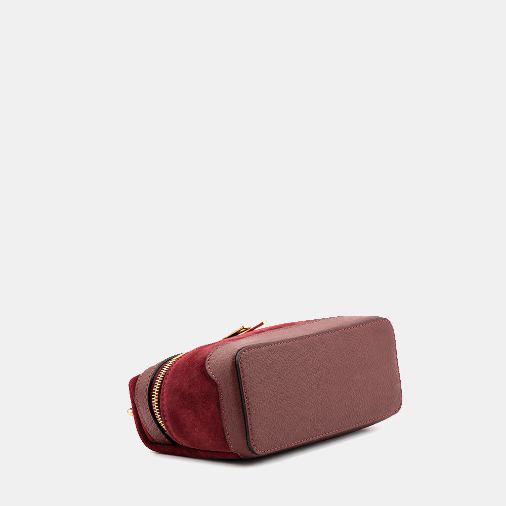 Borsa Mini Bag VIAVERDI in Camoscio Bordeaux Made in Italy linea Montalcino